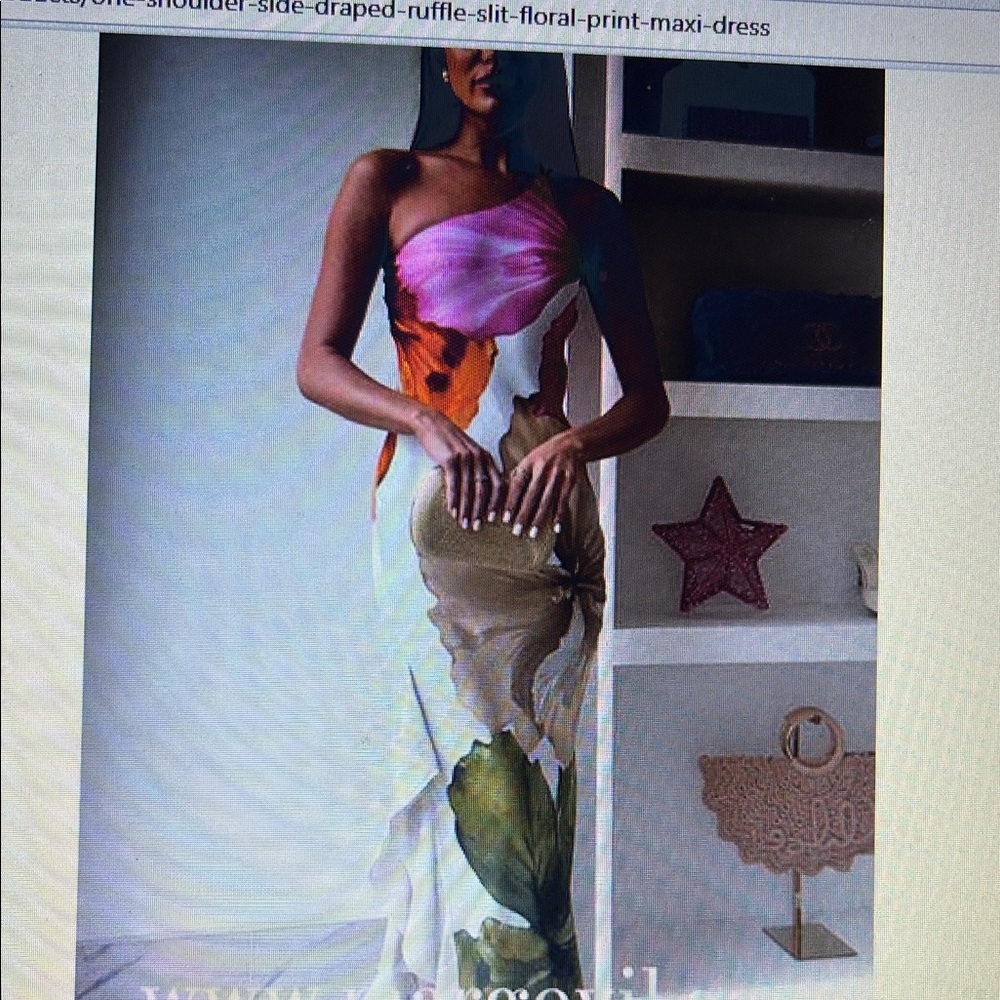 Floral One Shoulder Dress